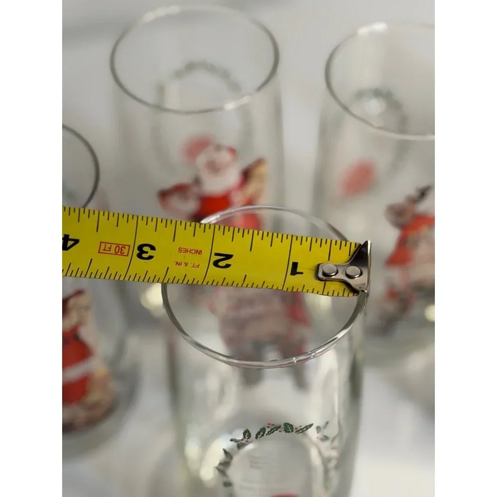 VTG Coca-Cola Christmas Haddon Sundblom Santa Glasses Series 2 Set of 6 Tumblers